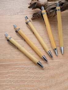 3pcs/5pcs/10pcs/20pcs Bamboo Wood Ballpoint Pens, Gift Click Pens - A - View 1