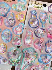 20pcs-Q-Lia 3D Ancient-Style Small Water Droplet Relief Three-Dimensional Crystal Sticker, Cute Glittering Raindrop Character Crystal Glue DIY Decorative Sticker - Multicolor - View 6