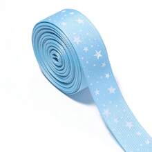 1 Roll 2.5cm Polyester Pentagram Ribbed Webbing, Handmade DIY Hair Accessories Gift Packaging, Star Print Ribbon, Clothing Accessories Decoration, Home Christmas, Halloween, Wedding, Birthday Party Decor - Five-pointed Star Ribbon - View 8