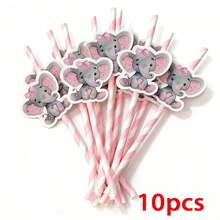 40/20/10pcs Elephant Shaped Straws, Jungle Animal Party Straws, Beverage Straws, Party Favors, Suitable For Bachelor Party, Wedding Party, Kitchen, Kitchenware Gifts, Tableware, Birthday Party, Wedding - Multicolor - View 16