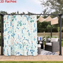 1pc/2 PC Outdoor Window Shade Including Hooks; Features Printed Blue And Red Plant Berries; Machine Washable; Suitable For Gazebos, Patios And Gardens - Printing - View 15