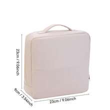PU Large Capacity Vertical Makeup Bag, Portable Handheld 3D Non-Collapsible Storage Bag, Travel & Outdoor Partitioned Toiletry Bag - Multicolor - View 3
