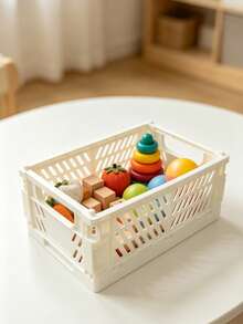1pc Foldable Baby Socks Storage Box, Hollow Design, Cute Nursery Storage Basket, Baby Supplies Organizer, Drawer Storage Organizer - Multicolor - View 7