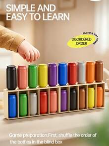 11pcs/21pcs Memory Bottle Color Matching Game - A Strategic Tabletop Game Suitable For Classroom Icebreaking And Home Entertainment, Enhances Cognitive Ability. Fun Group Party Game, Also Unique Christmas Gift, Children's Educational Matching Toy, Color Recognition Toy, Birthday Gift, Party Gift (Bottle Colors Are Randomly Shipped) - Multicolor - View 2