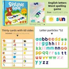30件組木製拼字遊戲-雙面小寫字母閃卡,互動式字母學習玩具,適合3歲以上兒童的教育禮物 - 彩色 - 查看 11