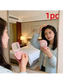 [Authorized] SANRIO Mini Foldable Portable Comb With Mirror - Lightweight Travel Comb And Makeup Mirror Integrated Scalp Massage Brush, Essential Gift For Outdoor Camping (Self-Assembly Required) - A - View 11
