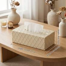 1pc Solid Color Reversible Luxury Style Classic Oversized Tissue Box, Minimalist Home Dining Table Coffee Table Napkin Holder, Large Capacity Paper Towel Storage Box - View 4