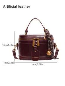 Bolso de mano de cuero sintético con diseño de nicho y vanguardista, bolso bandolera de estilo vintage exquisito, adecuado para ir al trabajo y citas - Burdeos - Ver 7