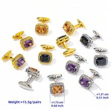 Fashionable Square Cufflinks, Elegant Business Men's Formal Accessories For Important Occasions, Father's Day Gift - 4 - View 2