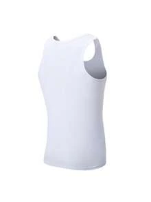 3pcs/Set Fashion Men's Tank Tops, Comfortable Sports Undershirts, Sleeveless T-Shirts - White - View 4