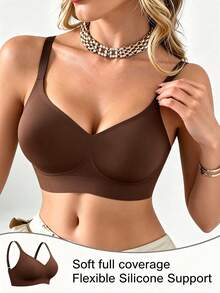 2pcs Women's Seamless Wire-Free Bras, Black And Beige Removable Padding Push-Up Bras, High Elasticity Breathable Comfortable Lingerie, Suitable For Daily Wear And Yoga - Multicolor - View 5