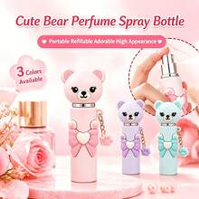 Botol Semprot Parfum Isi Ulang Beruang Lucu 1 Buah Gantungan Kunci Cakar Hati Pita Mini Portabel Wadah Kosmetik Kosong yang Dapat Digunakan Kembali untuk Perjalanan dan Penggunaan di Luar Ruangan - MultiWarna - View 1