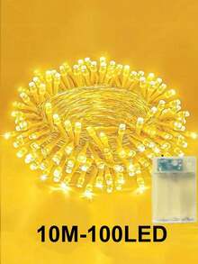 1件 50/100/140 LED電池供電仙女串燈，適用於戶外庭院花園裝飾、臥室婚禮生日派對裝飾、節日慶祝裝飾燈、女孩房牆面裝飾燈、露營帳篷裝飾 - 無色 - 查看 18