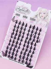 Bulu Mata Palsu Berbentuk Duri Setan Gaya Manga, Bulu Mata Berbentuk Duri Tajam Gaya Anime, Ekstensi Bulu Mata DIY Segmen Gaya Gothic Keren untuk Cosplay, Bulu Mata Palsu Berduri yang Berlebihan, Termasuk Alat Pemasangan Bulu Mata - C - View 3