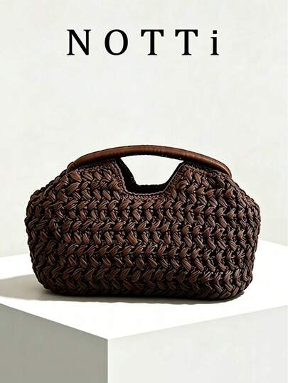 New Natural Fiber Clutch, Handwoven Raffia Grass Summer Beach Bag, Style, Straw Woven Bag