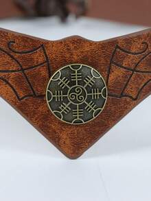 1 pièce Bandeau médiéval viking en cuir PU avec rune, badge métallique celtique vintage réglable unisexe, décoration de front, bandeau pour jeu de rôle, accessoire de cosplay Renaissance LARP et scène, accessoire de costume d'Halloween - coiffure - Voir 6