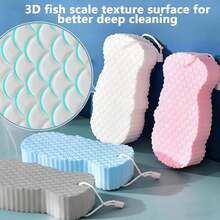 1/4pcs/1set Large Super Soft Exfoliating Bath Sponge, Ultra Soft Body Sponge, Reusable Magic SPA Exfoliating Scrub Sponge, Bathroom Accessory, Cute Item - Multiple Styles - View 2