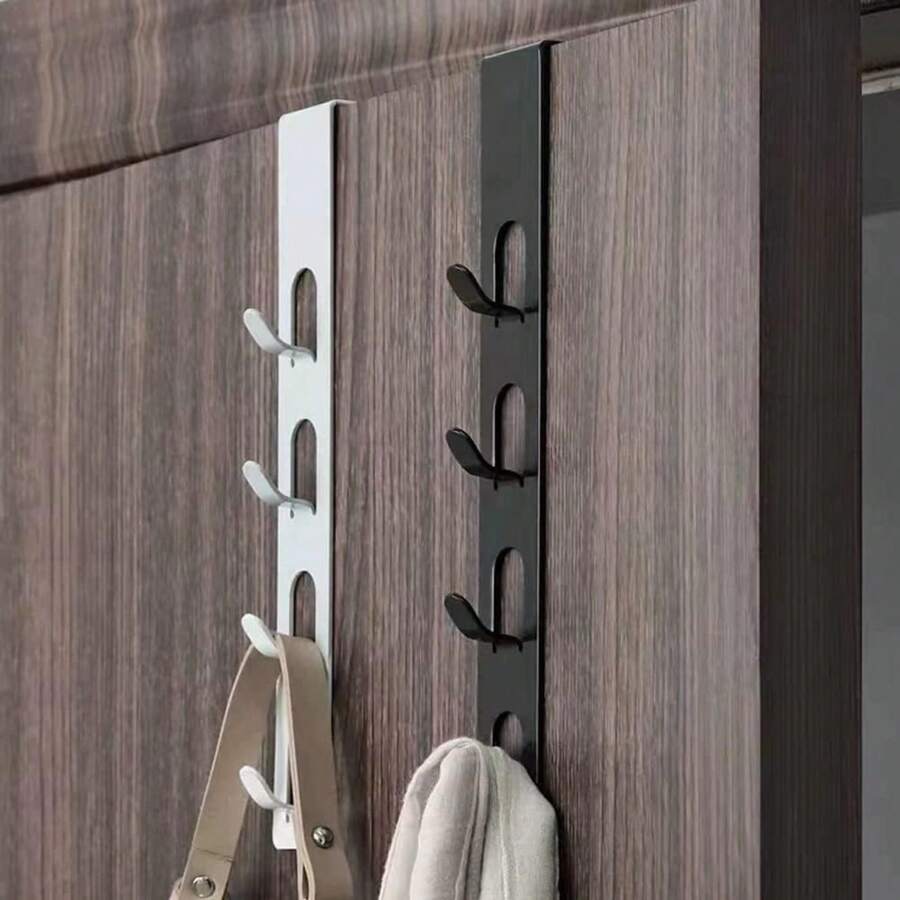 A Four-Layer Metal Hat Rack With 1 Powerful Vertical White Hat Hook, Holds Bags, Clips, Scarves, Hats, Keys And More, Over-Door Storage Organizer For Entryway, Closet, Hallway, Space-Saving Home Organizer, Perfect Mother's Day Gift - Black - View 1