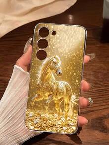 1件時尚奢華金馬手機殼 透明軟殼保護套 適用於 Galaxy A04e/12/A13/A14/A34/A50/A52/A53/A54/S21/S22/S23/S24/S25/S25Ultra - 無色 - 查看 7