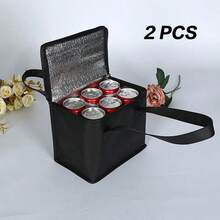 1pc/2pcs Portable Aluminum Foil Large Capacity Insulated Storage Bag, Available In Blue, Black And Red, Durable Zipper, Suitable For School Commute, Picnic, Outdoor Travel And Daily Meals, Multi-Color Options - Multicolor - View 14