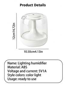 LED發光加濕器 小型超大霧量加濕器 適用於房間、客廳、床頭、辦公室 漸層氛圍燈 USB空氣加濕器 七色燈 大霧量發光加濕器 - JB650 - 查看 11