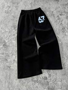 Set Tween Boy Whimsical Funny Number "67" Character Pattern Print Pattern Crew Neck Sweatshirt+Trousers New Autumn/Winter Comfortable Boys' Set - Multicolor - View 6