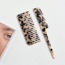 2 pièces Ensemble de peignes en acétate, peigne à dents larges pour démêler et peigne à séparer, outil de coiffage, peigne de poche portable, accessoire de mode, accessoire pour cheveux de femme, outil pour cheveux, voyage, décontracté - Multicolore - Voir 9
