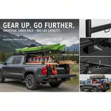 Universal Pickup Carrier 49-73in For Canoes Surfboards Ladders, Heavy Duty Steel 800lbs Load Capacity Extendable Cargo Rack-XY710194 - Multicolor - View 7