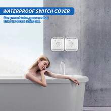 2pcs Waterproof 86 Type Socket Cover, Wall Outlet Cover, Self-Adhesive Switch Cover, Suitable For Bathroom, Kitchen, Bedroom And Outdoor Use - Multicolor - View 9