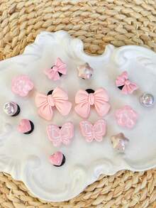 14pcs Cute Heart ABS Plastic (ABS Resin) No Shoes Outdoor All Season - Pink - View 2