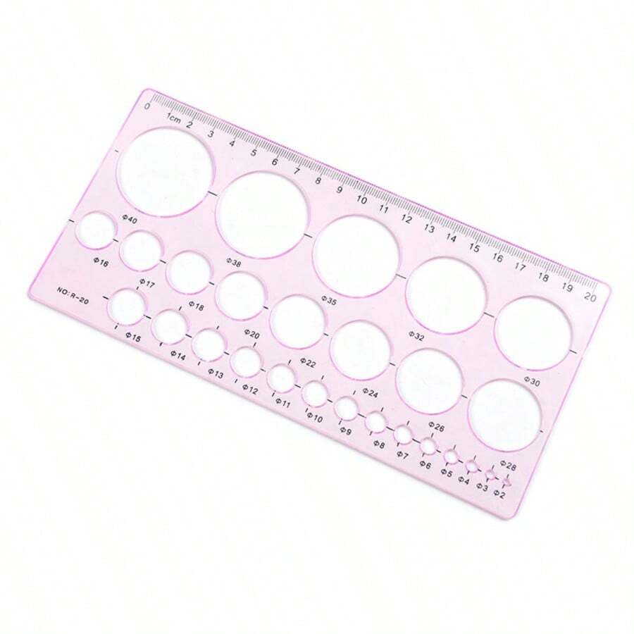 Acrylic Multi-Circle Template Ruler, 20cm Geometric Circular Hole Measuring Template, Multi-Diameter Circle Drawing Scale, Suitable For Student Drawing Art DIY Crafts - Single Piece - View 1