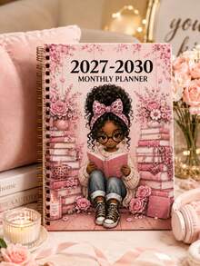 1pc 2027–2030 Monthly Planner, 4-Year Calendar 2027 Planner Notebook Journal With Reading Design, 8.5"*5.3" Academic Calendar Book For School, Work, Home, Christmas Gifts For Women Friends Office Supplies And Accessories Stocking Stuffers - A - View 6