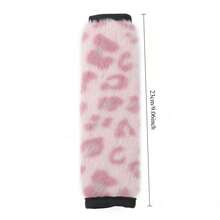 2pcs Personalized Leopard Print Plush Car Seat Belt Shoulder Pads, Anti-Chafe Shoulder Strap Covers, Universal Fit Car Interior - A - View 10