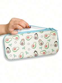 Bolsa de almacenamiento Fresh dibujos animados Avocado para Switch OLED con correa de transporte, funda protectora de carcasa dura de gran capacidad, resistente al agua y a la presión, bolsa de almacenamiento portátil anti-caídas para consola de juegos - Ver 9