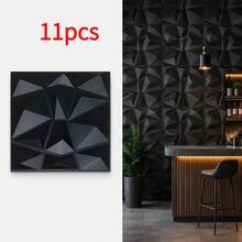 1/11/22/33pcs Diamond Design Decorative 3D Wall Panels, 30cmx30cm Matte White/Black, DIY Home Decor Wall Stickers, Gaming Room, Bedroom Decoration, Compatible With Self-Adhesive Glue - Multicolor - View 22