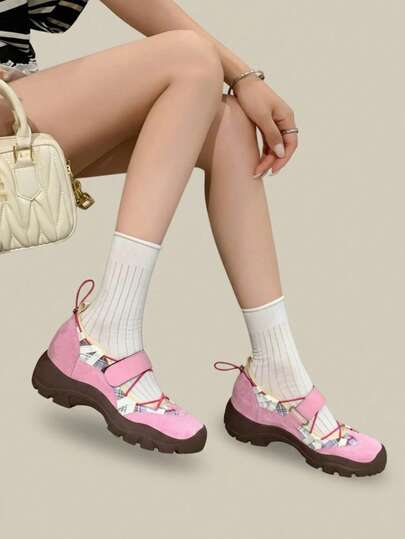 Vintage Thick Sole Low Vamp Sports Mary Jane Shoes Women's 2026 New Summer Casual Versatile Height-Increasing German Training Shoes