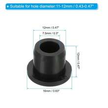 16pcs T-Shaped Rubber Stoppers, Insulated/Corrosion-Resistant/Heat-Resistant/Cold-Resistant/Strong Sealing/Waterproof/Dustproof, Suitable For Laboratory Or Other Bottle Sealing, Hole Plugs, Test Tube Stoppers, Household Use - Black - View 6