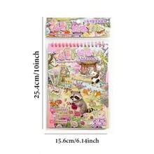 Sticker Book, Cute Animal Theme Sticker Book, Vibrant Colors And Exquisite Illustrations, Multi-Functional Scrapbook Sticker Decoration Art Journal, Card Making, Handmade Art DIY Stickers, Back To School Gift School Supplies - Sticker Book - View 2