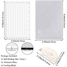 3pcs/Set Quick Trimmer For Foil And Paper With Blade; Self Healing Mat +Trimmer Plate+Cutting Blade Easy Sentiments Strips Trimming Tools;Craft Foil Paper Cutters Art Supplies - A - View 9