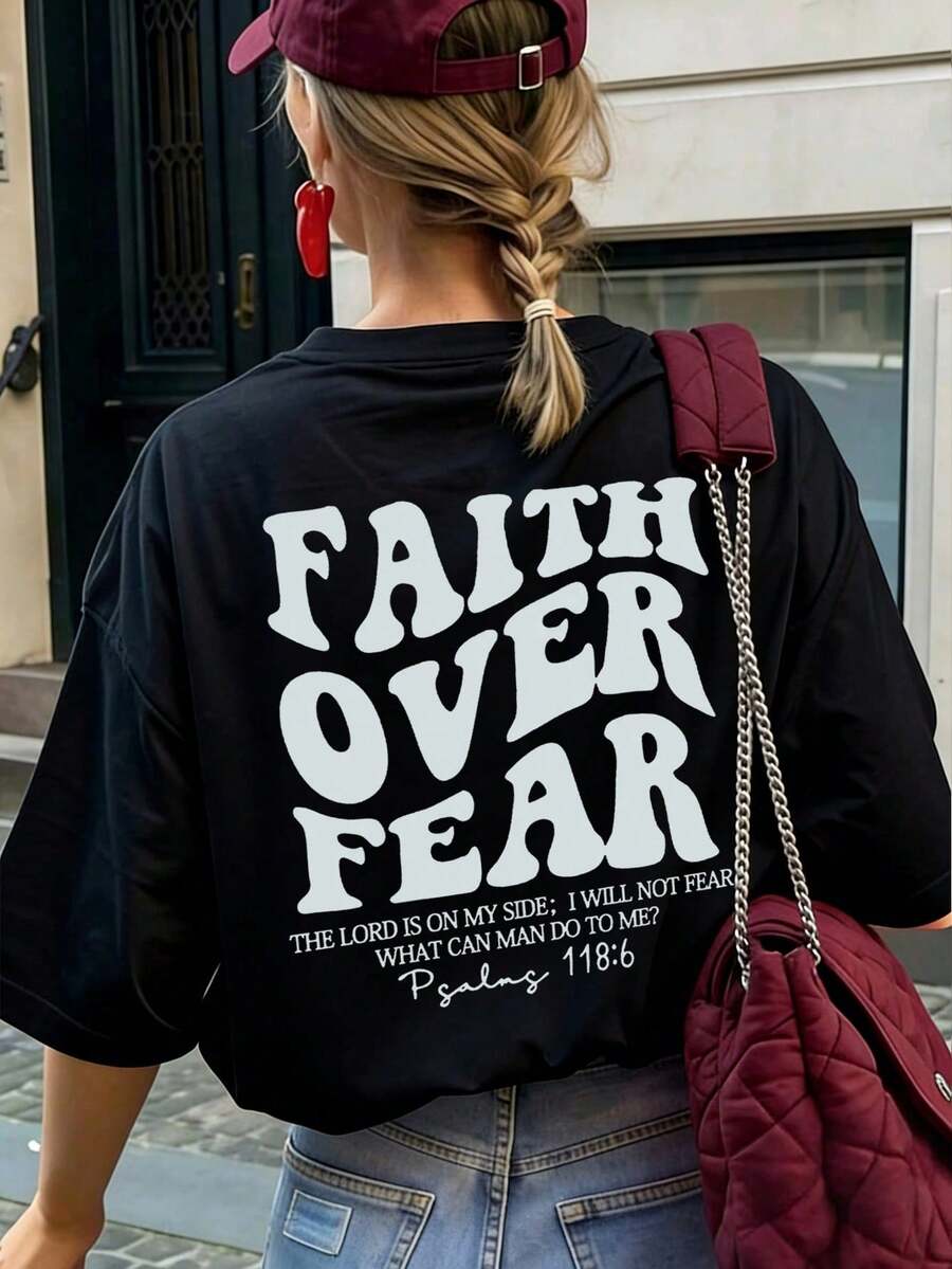 Women's Slogan Graphic Casual Round Neck Short Sleeve T-Shirt, Fashionable Resort Style, Your Daily Essential Item. Resort, Women's Graphic Tee, Women