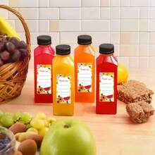 36 botellas de plástico de 16 onzas con tapas, botellas de jugo con tapas, recipientes reutilizables transparentes a granel para jugos, leche y otras bebidas - Transparente - Ver 8