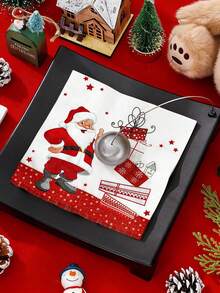 20pcs/1pc Santa Claus And Gift-Patterned Napkins-Convenient, Decorative Paper Napkins For Christmas Dining Tables; Suitable For Use In Homes, Restaurants, Hotels, And Cafes During Christmas And New Year's Celebrations. - One Size Fits All - View 8