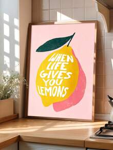 1pc Kisses For The Dishes,Croissant, Egg Dining Decor,Bon Appetit Art,Lemons Art, Quotes Art,Ideal Gift,Suitable For Bedroom,Living Room,Kitchen,Wall Arts,Wall Decor,Home Decor,Room Decor,Canvas Wall Art,Posters, Wall Art With Frame,Optional Frame ﻿ - 1PCS - View 5