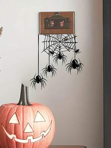 1/3pcs Halloween Spider Switch Sticker - Removable Realistic Black Spider And Web Design, Suitable For Indoor Home Decor, Living Room, Bedroom, Party Supplies, Halloween Decor, Bedroom Decor, Smooth Surfaces - Multicolor - View 5