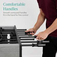 Full Size Fifty Four Inch Regulation Foosball Table Soccer Game Table With Two Balls And Two Cup Holders Durable Arcade Football Desk For Home Game Room Party - Gray - View 8
