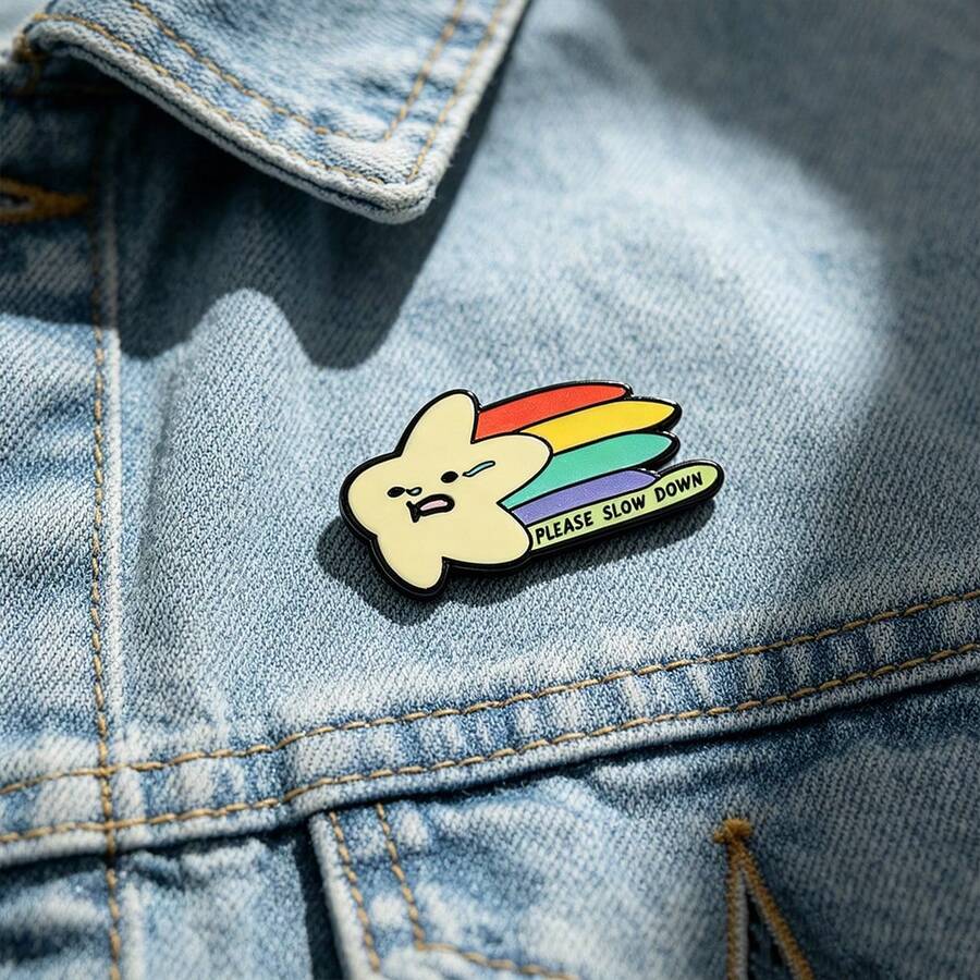 PLEASE SLOW DOWN Enamel Pin Fashion Decorative Badge Ornaments Lapel Bag Badges Gifts - Multicolor - View 1