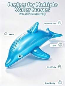 Inflatable Shark-Shaped Pool Float, Thick PVC Air Mattress For Summer Swimming Pool, Beach, Pool Party, Relaxation, Sunbathing, Perfect Summer Vacation Gift, Suitable For Adults, Foldable Portable Outdoor Water Activity Accessory, Photography Prop - One Size - View 8
