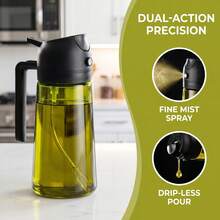 1pc Handheld Oil Sprayer, 2-In-1 Spraying And Pouring Function, Large Capacity Olive Oil Dispenser,Send Labels, Suitable For Kitchen And Home, Mist Spraying, Leak-Proof, No Residue, Ideal For Graduation Gifts, Bachelor Parties, Bridesmaid Gifts - View 2