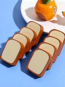 12pcs Bread Shaped Mini Toast 3D Erasers, Pencil Erasers, Drawing Supplies, Student Artist Sketching Tools, Art And School Supplies, Erasers, Back To School Gift - Default - View 4