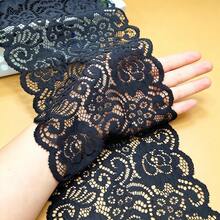 Black Retro Floral Scroll Pattern Lace Trim 5.7 Inches Wide Soft Stretch Breathable Lace Ribbon For Garment Embellishment Lingerie Underwear Dress Sewing Projects Curtain Home Decor DIY Handmade Accessories - Multicolor - View 2